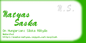 matyas saska business card