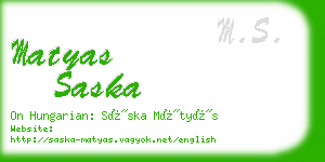 matyas saska business card